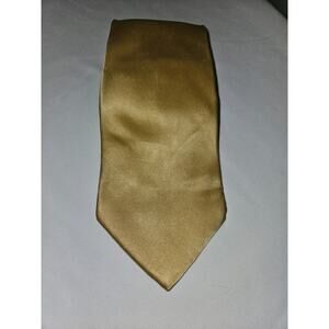 Seville Row Designer Silk Tie Solid Gold Made in USA 58.5” x 4”